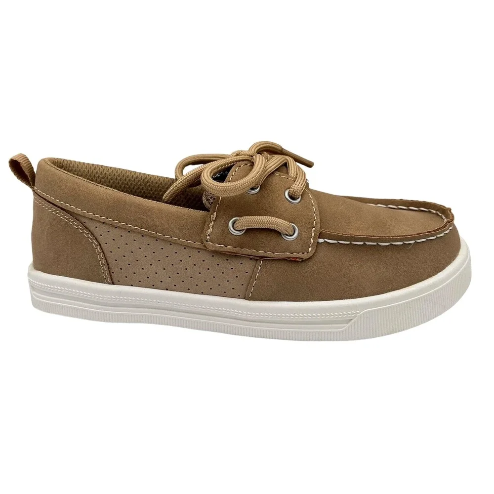 Sperry Youth Big Boys Boat Shoes Size 1 Tan Beige Lightweight Comfort Shoes